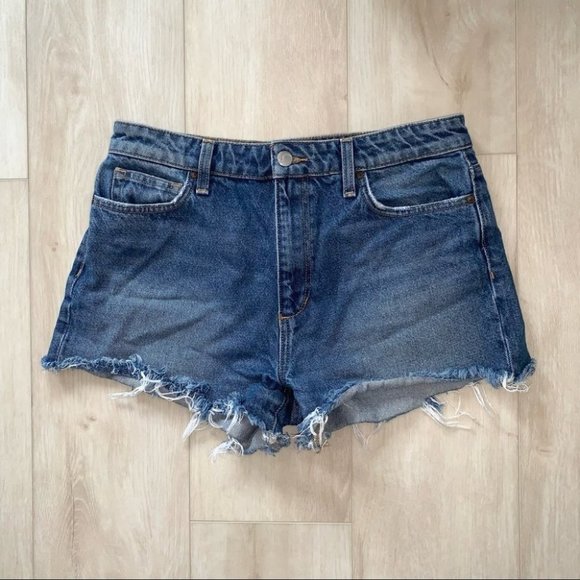 Joe’s Jeans Denim Shorts Women's Size Size  28 Medium Blue Wash High Rise Cutoff - Picture 2 of 7